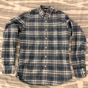 J. Crew blue and gold checked Oxford shirt